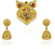 Stylish Golden Brass Jewellery Set For Women-thumb1