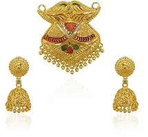 Stylish Golden Brass Jewellery Set For Women-thumb1