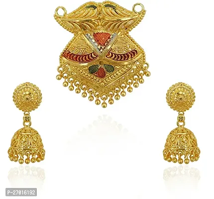 Stylish Golden Brass Jewellery Set For Women-thumb2