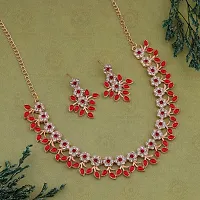 Stylish Red Alloy Jewellery Set For Women-thumb1