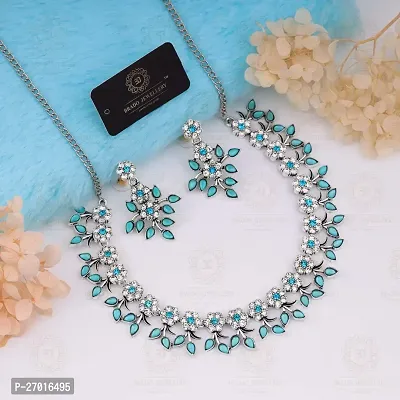 Stylish Turquoise Alloy Jewellery Set For Women-thumb0