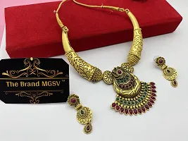 Stylish Golden Brass Jewellery Set For Women-thumb1