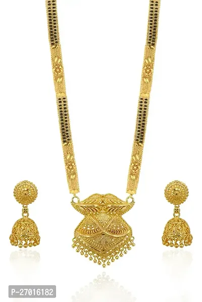 Stylish Golden Brass Jewellery Set For Women