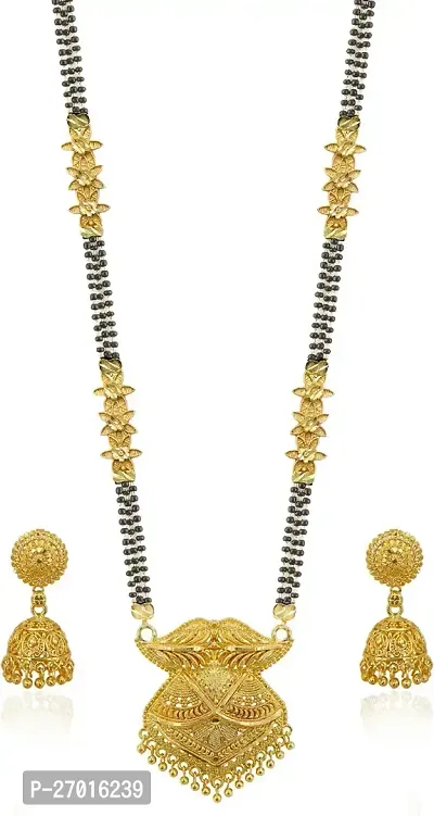 Stylish Golden Brass Jewellery Set For Women