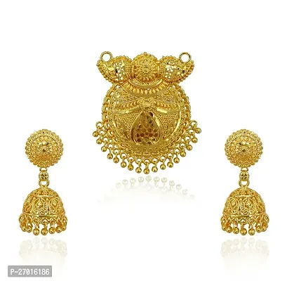 Stylish Golden Brass Jewellery Set For Women-thumb2