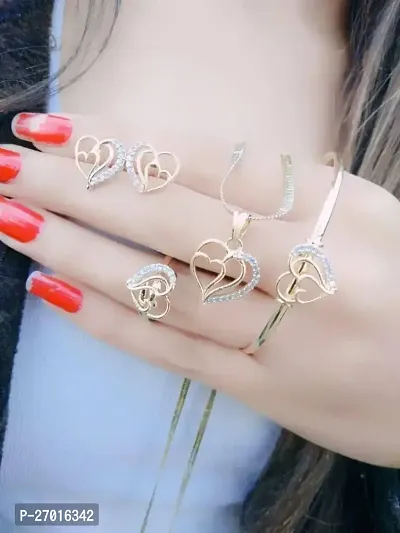 Stylish Golden Alloy Jewellery Set For Women-thumb0