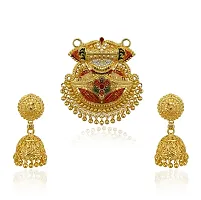 Stylish Golden Brass Jewellery Set For Women-thumb1