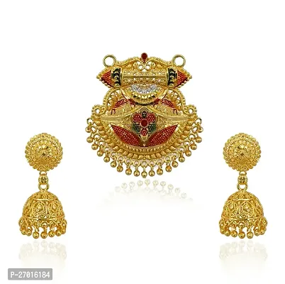 Stylish Golden Brass Jewellery Set For Women-thumb2