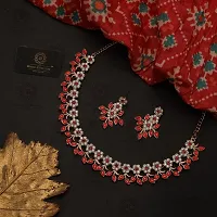 Stylish Red Alloy Jewellery Set For Women-thumb2