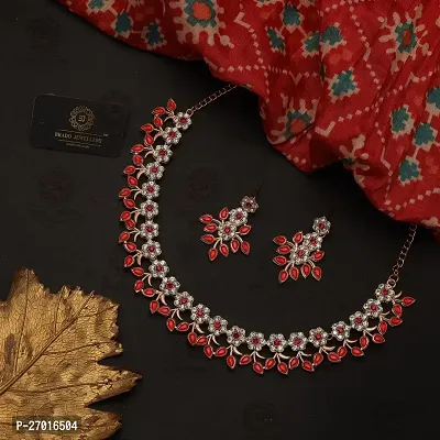 Stylish Red Alloy Jewellery Set For Women-thumb3