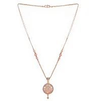 Rose Gold Beautiful And Staylish pendant Chain With Earrings-thumb1