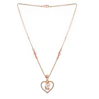 Rose Gold Beautiful And Staylish pendant Chain With Earrings-thumb1