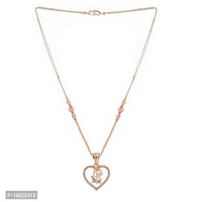 Rose Gold Beautiful And Staylish pendant Chain With Earrings-thumb2
