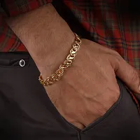 Stylish  Designer Fancy Men Gold Pated Bracelet-thumb3