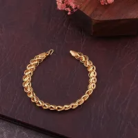 Stylish  Designer Fancy Men Gold Pated Bracelet-thumb1