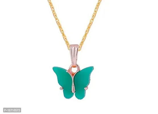 Beautiful Butterfly Charm Pendant Chain For Women And Girls Rose Gold-Plated Alloy Locket-thumb2