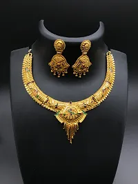 Unique Premium Jewellery Set for Women Gold plated Necklace Set with Earrings For Women's-thumb2