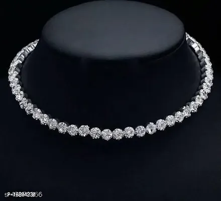 Crystal Necklace Single Layered chocker Set-thumb0