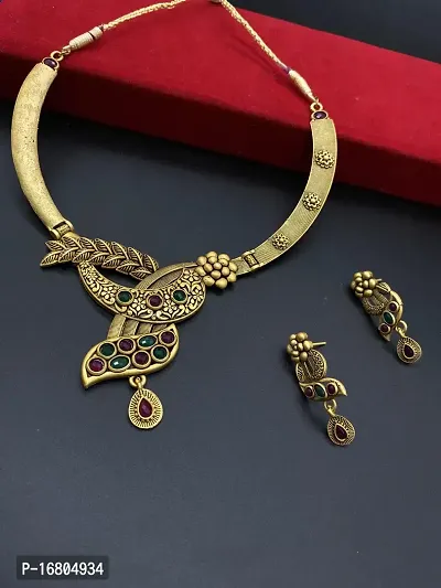 Gold-Plated Necklace Set For Bridal Jewellery Set-thumb3