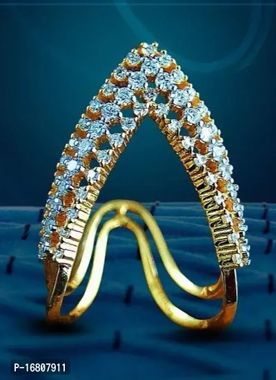 14Kt Gold & Natural Diamond Chevron V Shaped Ring (2gm, 0.16ct) – Diamtrendz
