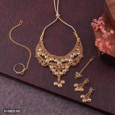 Traditional Necklace and Earrings (Set of 2) With Mangtika