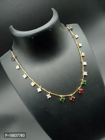 Traditional Rectangular Stone Necklace