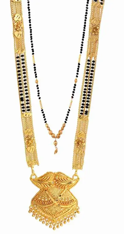 Traditonal Brass Gold-Plated Mangalsutra Pack Of 2 For Women