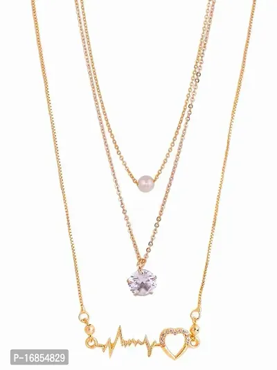 New Stylish  Fancy glorious Micro Rose Gold Plated Antique Shape Necklace Chain Combo For Women-thumb0