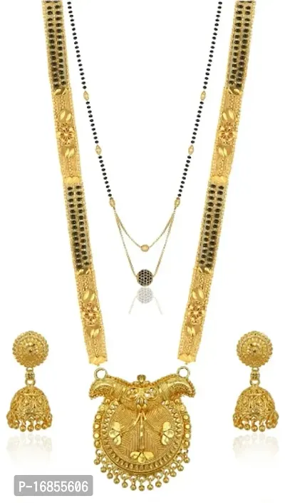 Traditional And Classy Look Gold Plated Brass Mangalsutra For Womens