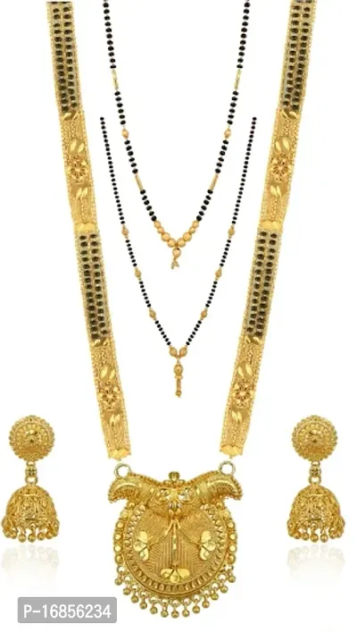 Traditional And Classy Look Gold Plated Brass Combo Mangalsutras For Womens