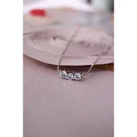 Beautiful Silver Plated American Diamond Pendant With Chain For Womens-thumb3