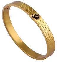 Amazing Gold Plated Stainless Steel Kada For Mens-thumb3