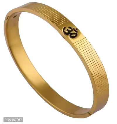 Amazing Gold Plated Stainless Steel Kada For Mens-thumb4
