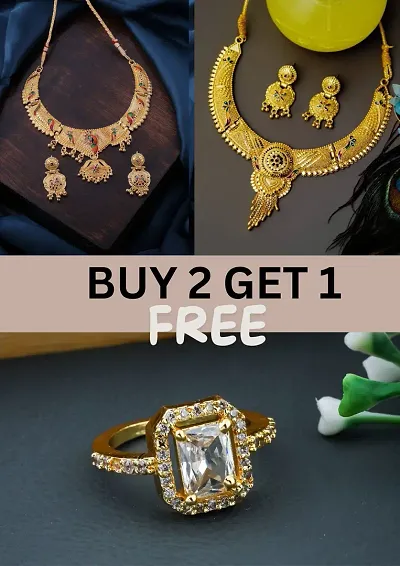 Elegant Jewellery Set with Diamond Ring Combo