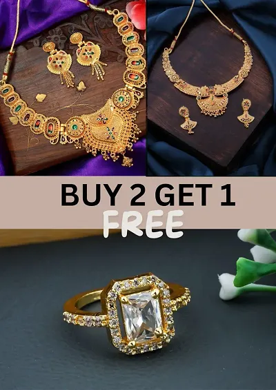 Elegant Jewellery Set with Diamond Ring Combo