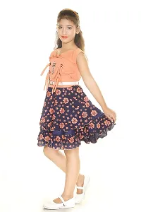 Nickys Disegno Girls Above Knee Party Dress (2-3 Years, Peach)-thumb2