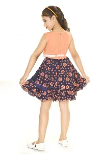 Nickys Disegno Girls Above Knee Party Dress (2-3 Years, Peach)-thumb1