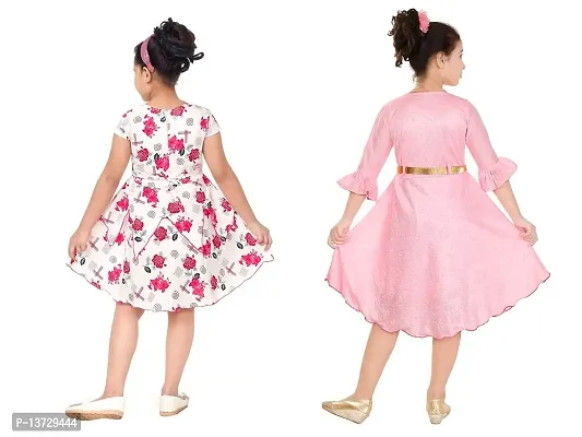 Nickys Disegno Girls Midi/Knee Length//Festive Party Dress Pack of 2.-thumb2