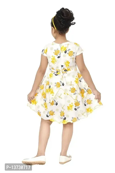 Nickys Disegno Girls Above Knee Party Dress (2-3 Years, Yellow)-thumb3