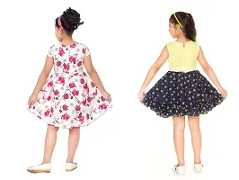 Nickys Disegno Girls Midi//Knee Length Party Dress Pack of 2. (2-3 Years, Yellow  Pink 1)-thumb1