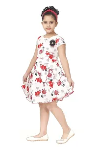 Nickys Disegno Girls Above Knee Party Dress (2-3 Years, Red)-thumb1