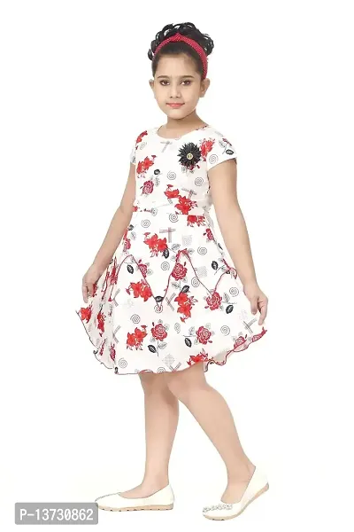 Nickys Disegno Girls Above Knee Party Dress (2-3 Years, Red)-thumb2