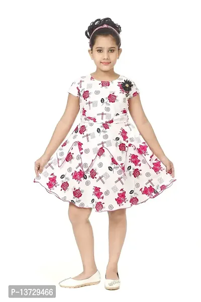 Nickys Disegno Girls Above Knee Party Dress (2-3 Years, Pink)-thumb0