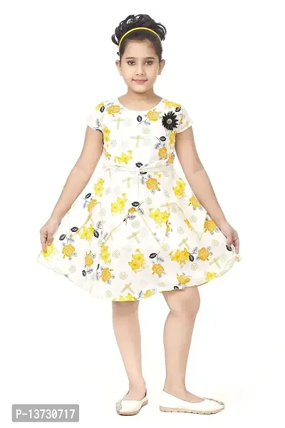 Nickys Disegno Girls Above Knee Party Dress (2-3 Years, Yellow)