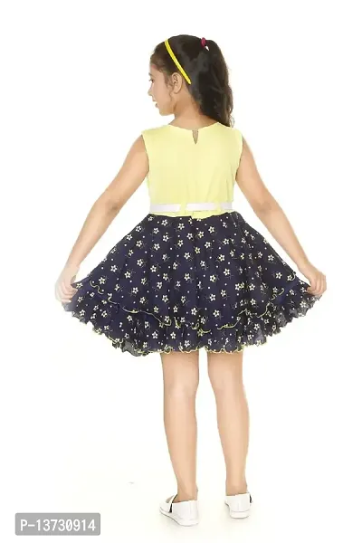 Nickys Disegno Girls Above Knee Party Dress (2-3 Years, Yellow)-thumb3