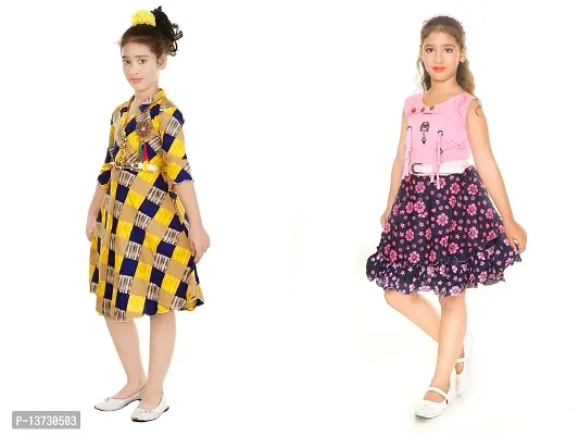 Nickys Disegno Girls Midi/Knee Length//Party //Dress Pack of 2.-thumb3