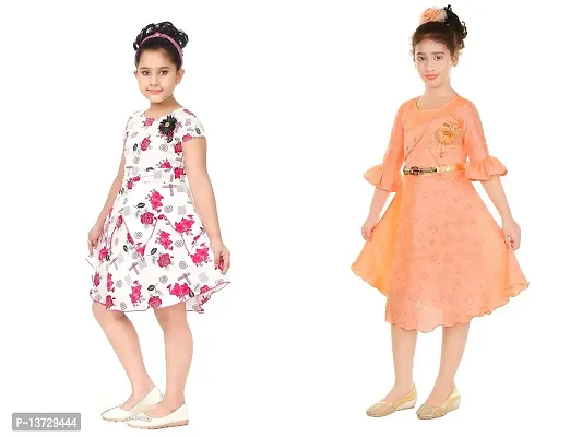 Nickys Disegno Girls Midi/Knee Length//Festive Party Dress Pack of 2.-thumb3