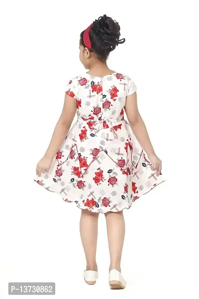 Nickys Disegno Girls Above Knee Party Dress (2-3 Years, Red)-thumb3