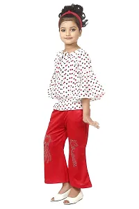 Nickys Disegno Girls Long Dress Length Festive Party Dress (3-4 Years, RED)-thumb2