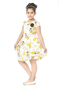 Nickys Disegno Girls Above Knee Party Dress (2-3 Years, Yellow)-thumb1